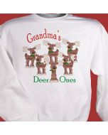 Reindeer Deer Ones Christmas Personalized Sweatshirt with Kids Names