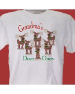 Grandma’s Deer Ones Christmas Personalized T-Shirt with Grandkids Names
