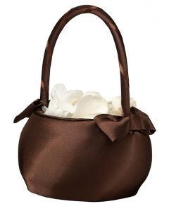 Chocolate Brown Flower Girl Basket