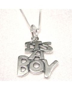 Sterling Silver It's a Boy Necklace