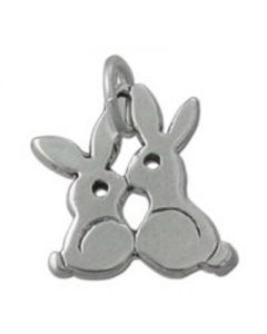 Sterling Silver Bunnies Charm