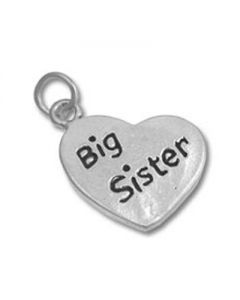 Big Sister Sterling Silver Heart Charm