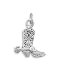 Cowboy Boot Sterling Silver Charm