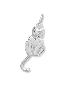 Cat with Movable Tail Sterling Silver Charm