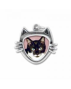 Cat Picture Frame Sterling Silver Charm