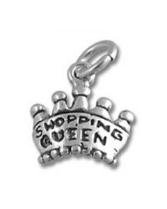 Shopping Queen Crown Sterling Silver Charm