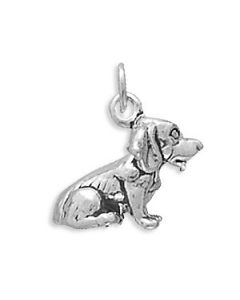 Beagle Dog 3D Sterling Silver Charm
