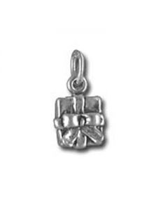 Christmas Gift Present 3D Sterling Silver Charm