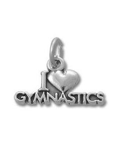 I Love Gymnastics Sterling Silver Charm