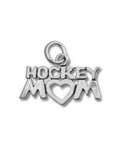 Hockey Mom Heart Sterling Silver Charm Pendant