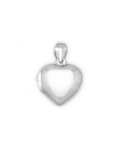 Heart Plain Sterling Silver Locket Charm (large)