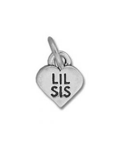 Lil Sis Heart Sterling Silver Charm