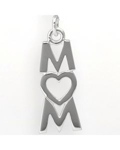 Mom Vertical Sterling Silver Charm