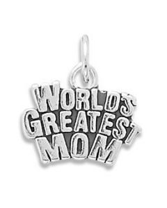 Sterling Silver World's Greatest Mom Charm