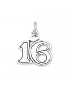 Sweet 16 or 16th Birthday Sterling Silver Charm