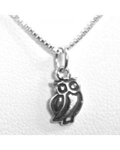 Modern Sterling Silver Owl Necklace