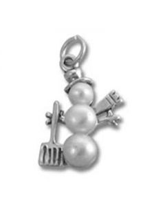 Snowman Pearl Sterling Silver Charm Pendant