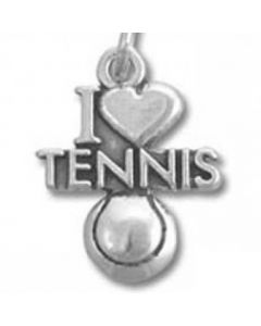 I Love Tennis Sterling Silver Charm