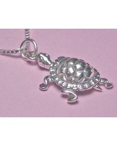 Turtle Charm Sterling Silver Necklace