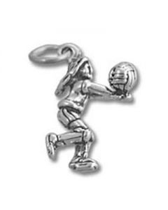 Sterling Silver Volleyball Player Charm
