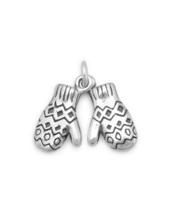 Winter Mittens Sterling Silver Charm