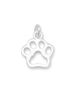 Sterling Silver Paw Print Outline Charm