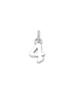 Sterling Silver Number 4 Charm