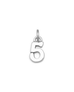 Sterling Silver Number 5 Charm