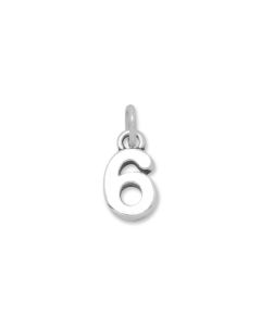 Sterling Silver Number 6 Charm