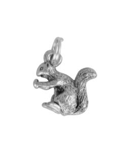 Silver 3D Squirrel Charm