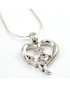 Alpha Gamma Delta Swarovski Crystal Heart Pendant for Necklace