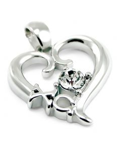 Chi Omega Swarovski Crystal Heart Pendant for Necklace