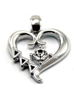 Tri Delta Delta Delta Swarovski Crystal Heart Pendant for Necklace