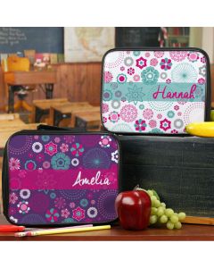 Personalized Girls Flowers Lunch Box