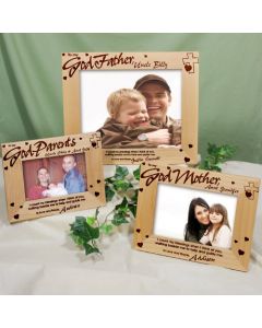 Godparents Personalized Wood Picture Frame