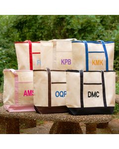 Personalized Block Initials Tote Bags