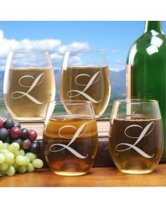 Personalized Stemless Wine Glasses Set