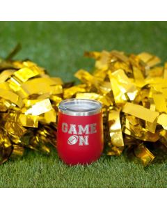 Red Football Game On Insulated Wine Tumbler