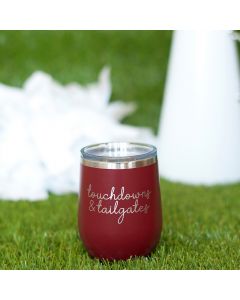 Dark Red Touchdowns and Tailgates Wine Insulated Tumbler