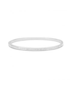Thin Swarovski Crystal Silver Bangle Bracelet