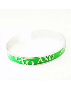 Alpha Chi Omega Green Bangle Bracelet