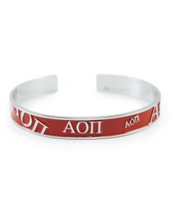 Alpha Omicron Pi Red Bangle Bracelet