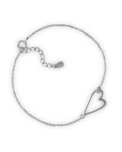 Sterling Silver Sideways Heart Bracelet