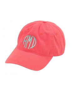 Coral Monogrammed Baseball Cap Hat