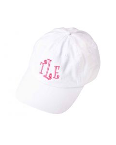White Monogrammed Baseball Cap Hat