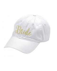 White and Gold Bride Baseball Cap Hat
