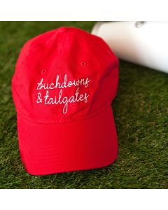 Red Touchdowns and Tailgates Football Cap Hat