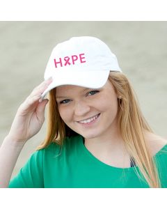 Hope Pink Ribbon Baseball Cap Hat for Breast Cancer Awareness