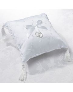Elegance Satin Ring Bearer Pillow - White