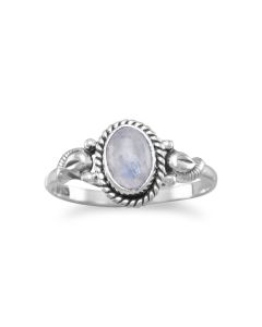 Sterling Silver Rainbow Moonstone Ring